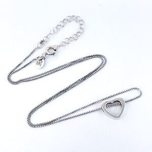 Vintage Italy Dyadema Sterling Silver 925 Heart Pendant Necklace 16"-18"